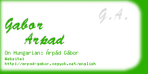gabor arpad business card